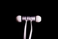 Earbuds Earphones Headphones White Fashionable Metal Closeup Detail Accessory Macro