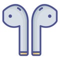 Earbuds, earphones Line Style vector icon which can easily modify or edit