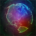 Earch globe, world map point, line, composition representing global, network connection