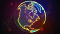 Earch globe, world map point, line, composition representing global, network connection, international significance. 3d