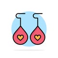 Earing, Love, Heart Abstract Circle Background Flat color Icon