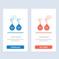 Earing, Love, Heart Blue and Red Download and Buy Now web Widget Card Template