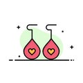 Earing, Love, Heart Business Flat Line Filled Icon Vector Banner Template
