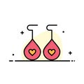 Earing, Love, Heart Business Logo Template. Flat Color