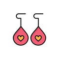 Earing, Love, Heart  Flat Color Icon. Vector Icon Banner Template
