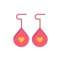 Earing, Love, Heart Flat Color Icon. Vector icon banner Template