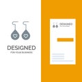 Earing, Love, Heart Grey Logo Design and Business Card Template