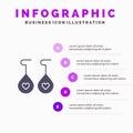 Earing, Love, Heart Infographics Presentation Template. 5 Steps Presentation