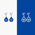 Earing, Love, Heart Line and Glyph Solid icon Blue banner