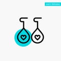 Earing, Love, Heart turquoise highlight circle point Vector icon