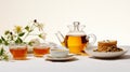 Earl Grey Tea Image For Summer Picnic On White Background