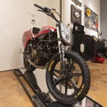 Earle Ducati 900 Street Tracker #2 by Alex Earle in 2015 on display in the Haas Moto Museum in Dallas.