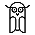 Earless owl icon, outline style