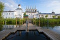 Earlier September morning at a font of the Tikhvin Uspensky monastery. Leningrad Region, Russia Royalty Free Stock Photo