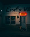 Earls Route 66 Motor Court motel at night, Winslow, Arizona