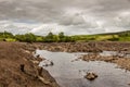 Earlstoun Loch and reservoir dewatered or drained, near Dalry, Scotland Royalty Free Stock Photo