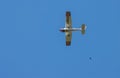 Light plane G-BOSO - Cessna A152 Aerobat flying over Earlswood Surrey on July 31, 2020 Royalty Free Stock Photo