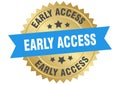 early access. early access round blue and gold label isolated on transparent background Royalty Free Stock Photo