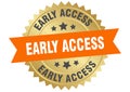 early access. early access round orange and gold label isolated on transparent background Royalty Free Stock Photo