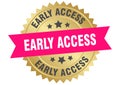 early access. early access round pink and gold label isolated on transparent background Royalty Free Stock Photo