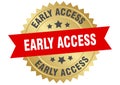 early access. early access round red and gold label isolated on transparent background Royalty Free Stock Photo