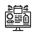 early adopter tech enthusiast line icon vector illustration Royalty Free Stock Photo