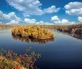 Early autumn color along the Dniper River in Ukraine Royalty Free Stock Photo