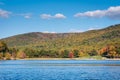 Early autumn color at Greenbrier Lake, at Greenbrier State Park in Maryland Royalty Free Stock Photo