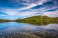 Early autumn color at North Pond, near Belfast, Maine. Royalty Free Stock Photo