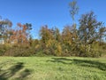 Early autumn landscape in parks and along recreational trails in the city of ZÃÂ¼rich / Zuerich or Zurich / Wallisellen Royalty Free Stock Photo