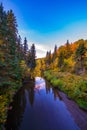 Early Autumn morning colours  Whitemud park  Edmonton river valley Royalty Free Stock Photo