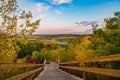 Early Autumn morning colours  Whitemud park  Edmonton river valley Royalty Free Stock Photo