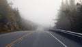 Beautiful early autumn morning fog on Highway 60 in Algonquin Park, Canada Royalty Free Stock Photo