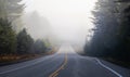 Some early autumn morning fog on Highway 60 in Algonquin Park, Canada Royalty Free Stock Photo