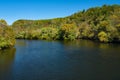 An Early Autumn View of the James River and Blue Ridge Mountains Royalty Free Stock Photo