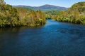 An Early Autumn View of the James River and Blue Ridge Mountains Royalty Free Stock Photo