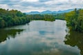 An Early Autumn View of the James River and Blue Ridge Mountains Royalty Free Stock Photo