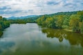 An Early Autumn View of the James River and Blue Ridge Mountains Royalty Free Stock Photo