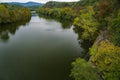 An Early Autumn View of the James River and Blue Ridge Mountains Royalty Free Stock Photo