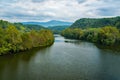 An Early Autumn View of the James River with Mountains Royalty Free Stock Photo