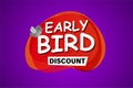 early bird discount poster banner graphic design Royalty Free Stock Photo