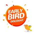 Early bird discount vector special offer sale icon. Early bird icon cartoon promo sign banner Royalty Free Stock Photo