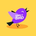 Early bird discount vector special offer sale icon. Early bird icon cartoon promo sign banner