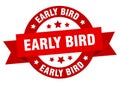 early bird ribbon sign Royalty Free Stock Photo