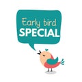 Early bird special flyer or banner design template. Early bird discount promotion. Vector illustration Royalty Free Stock Photo