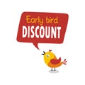 Early bird special flyer or banner design template. Early bird discount promotion. Vector illustration Royalty Free Stock Photo