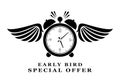 Early bird special offer abstract icon