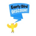 Early bird special offer discount sale event banner flat style design vector illustration. Royalty Free Stock Photo