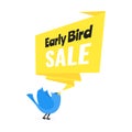 Early bird special offer discount sale event banner flat style design vector illustration. Royalty Free Stock Photo