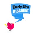 Early bird special offer discount sale event banner flat style design vector illustration. Royalty Free Stock Photo